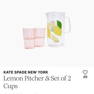 Kate Spade Lemon Pitcher and Cups Set